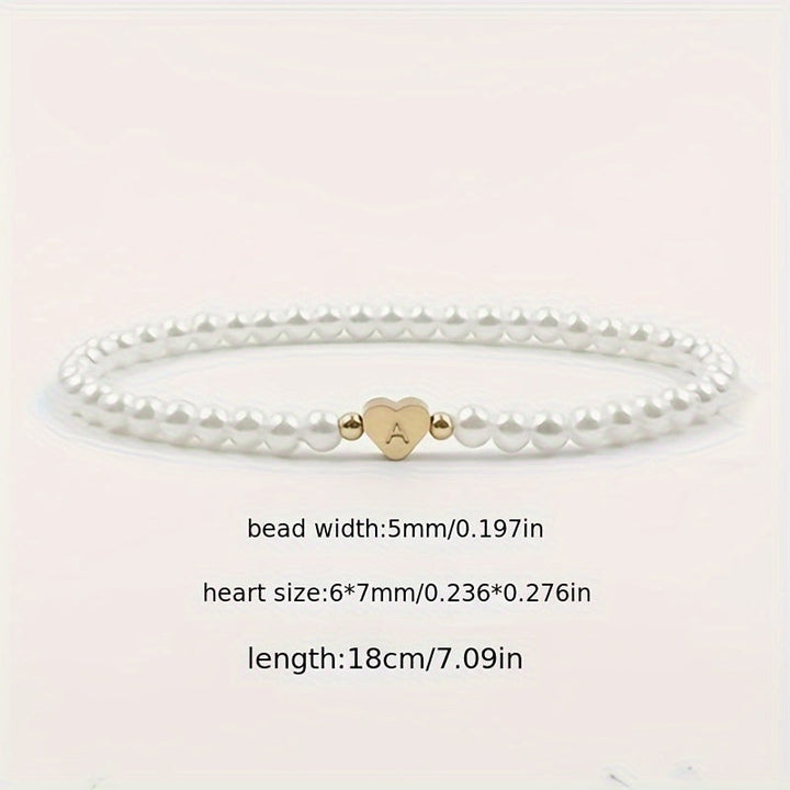 Chic Bracelet with Heart Initial (A–Z)