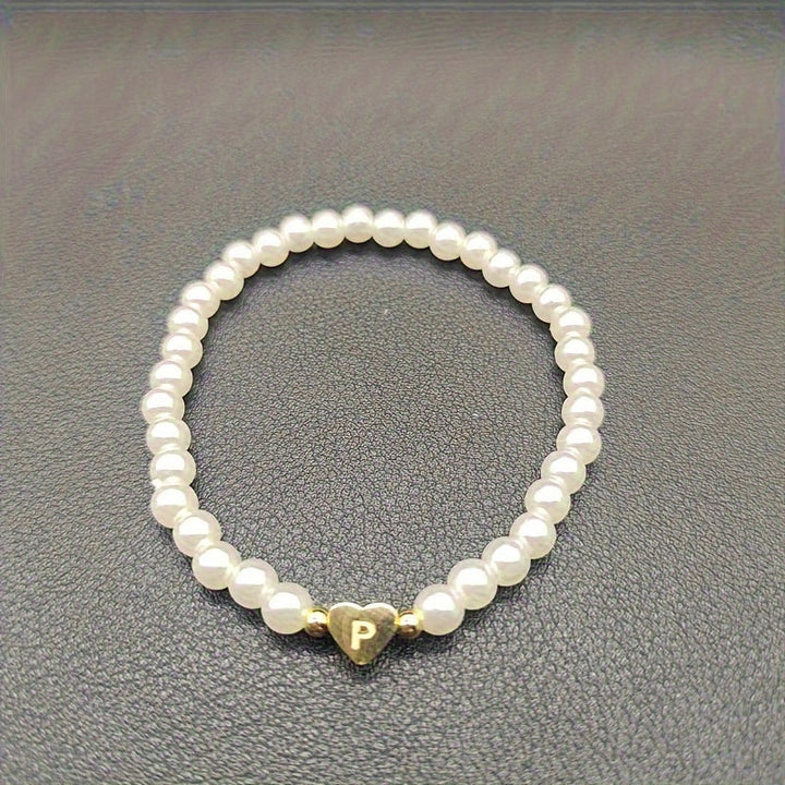 Chic Bracelet with Heart Initial (A–Z)