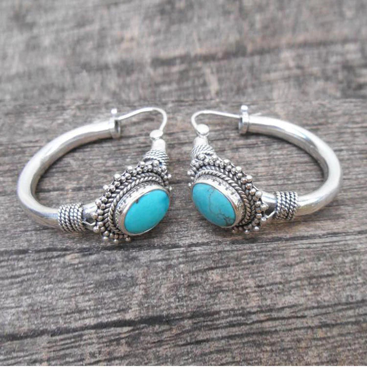 Elegante sterling zilveren oorbellen met turquoise