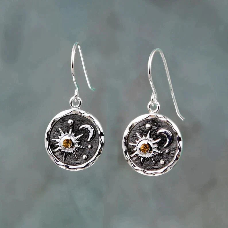 Boho Sun and Moon Earrings