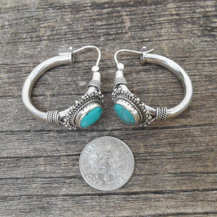 Elegante sterling zilveren oorbellen met turquoise