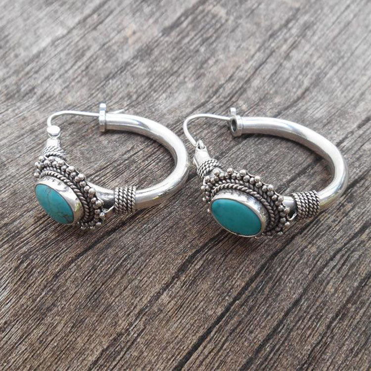 Elegante sterling zilveren oorbellen met turquoise