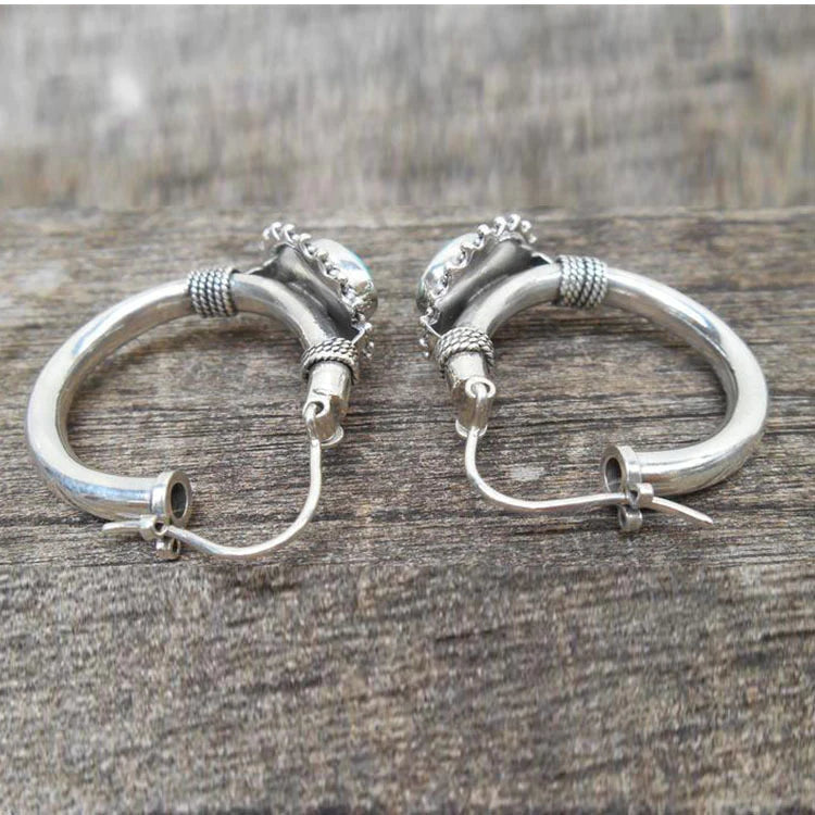 Elegante sterling zilveren oorbellen met turquoise