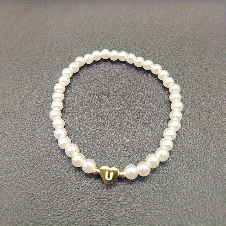 Chic Bracelet with Heart Initial (A–Z)