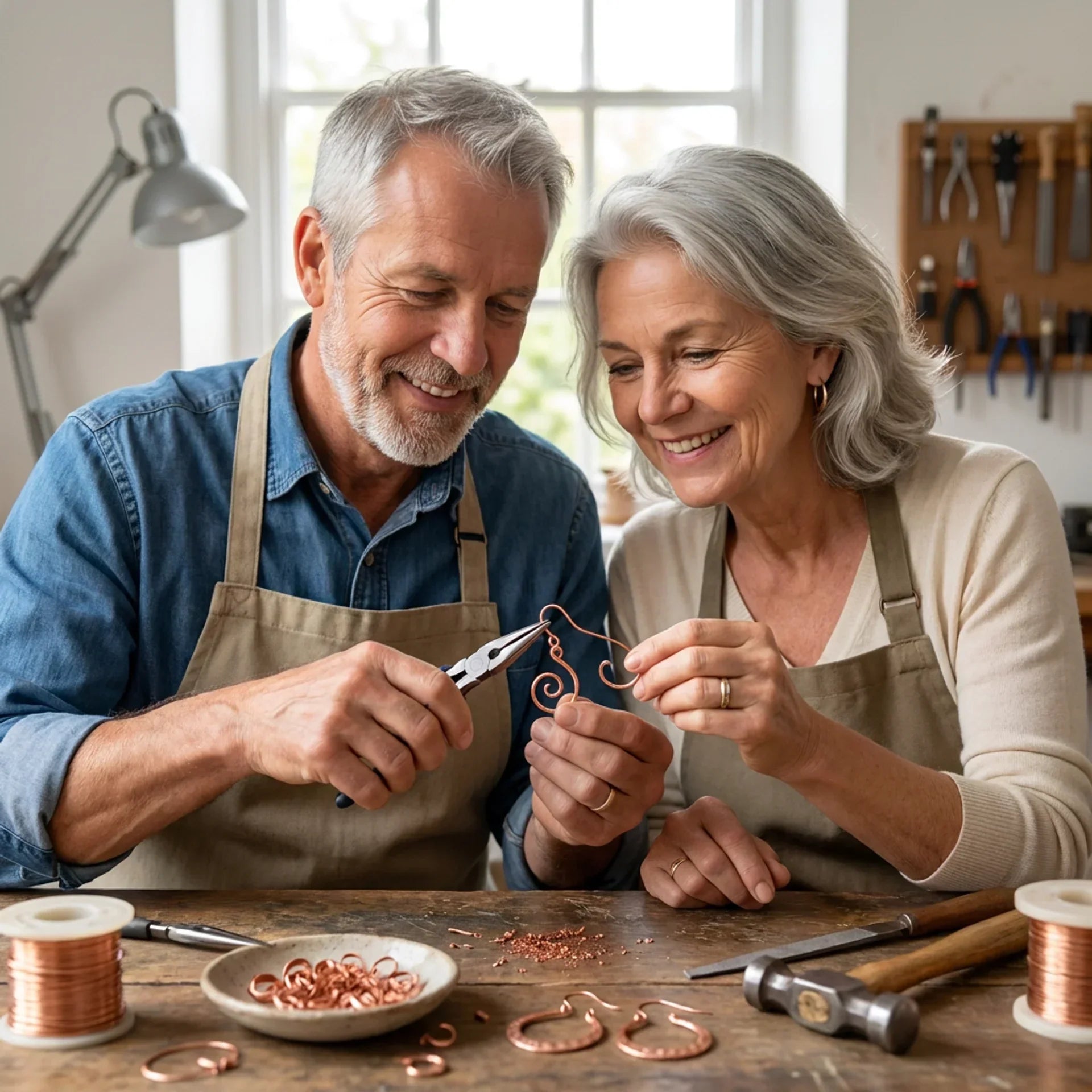 Forged Copper Earrings