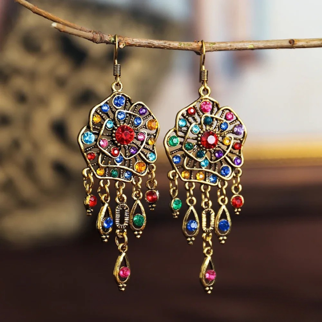 Vintage Multicolore Mandala Oorbellen