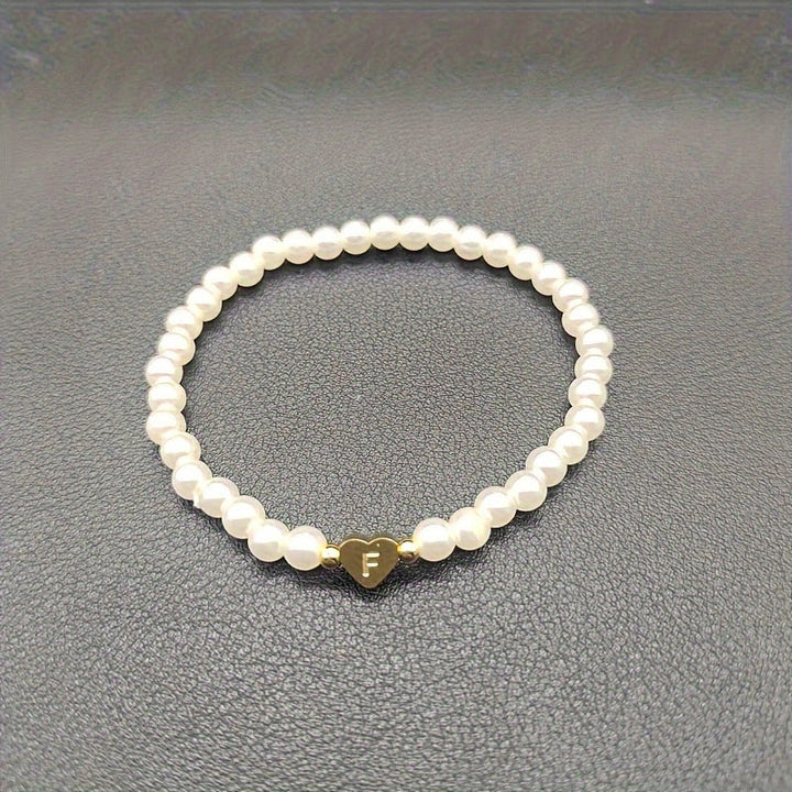 Chic Bracelet with Heart Initial (A–Z)