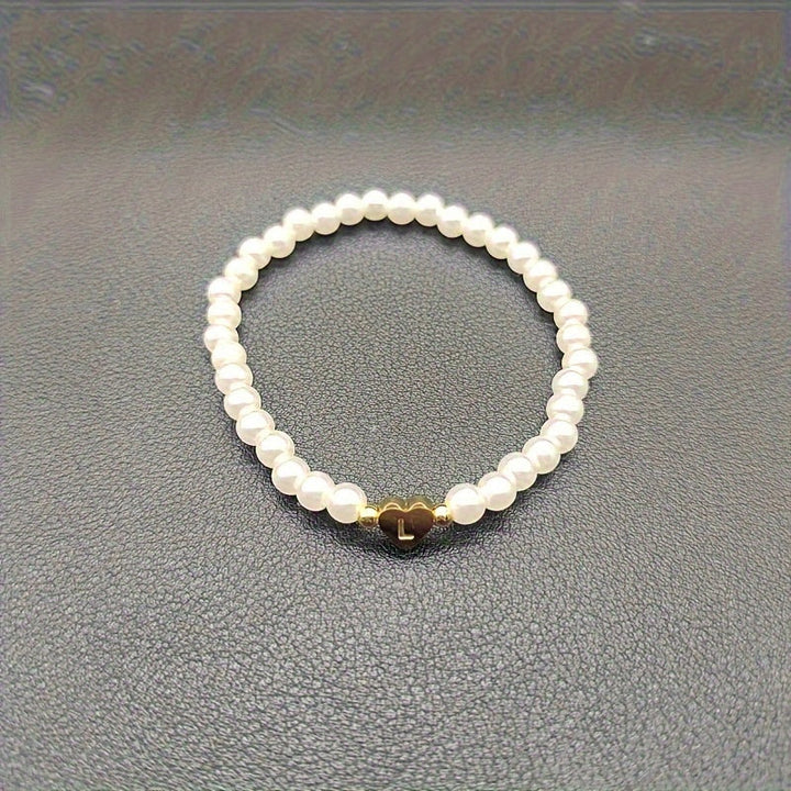 Chic Bracelet with Heart Initial (A–Z)