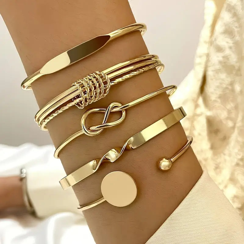 Golden Bracelet Set with Elegant