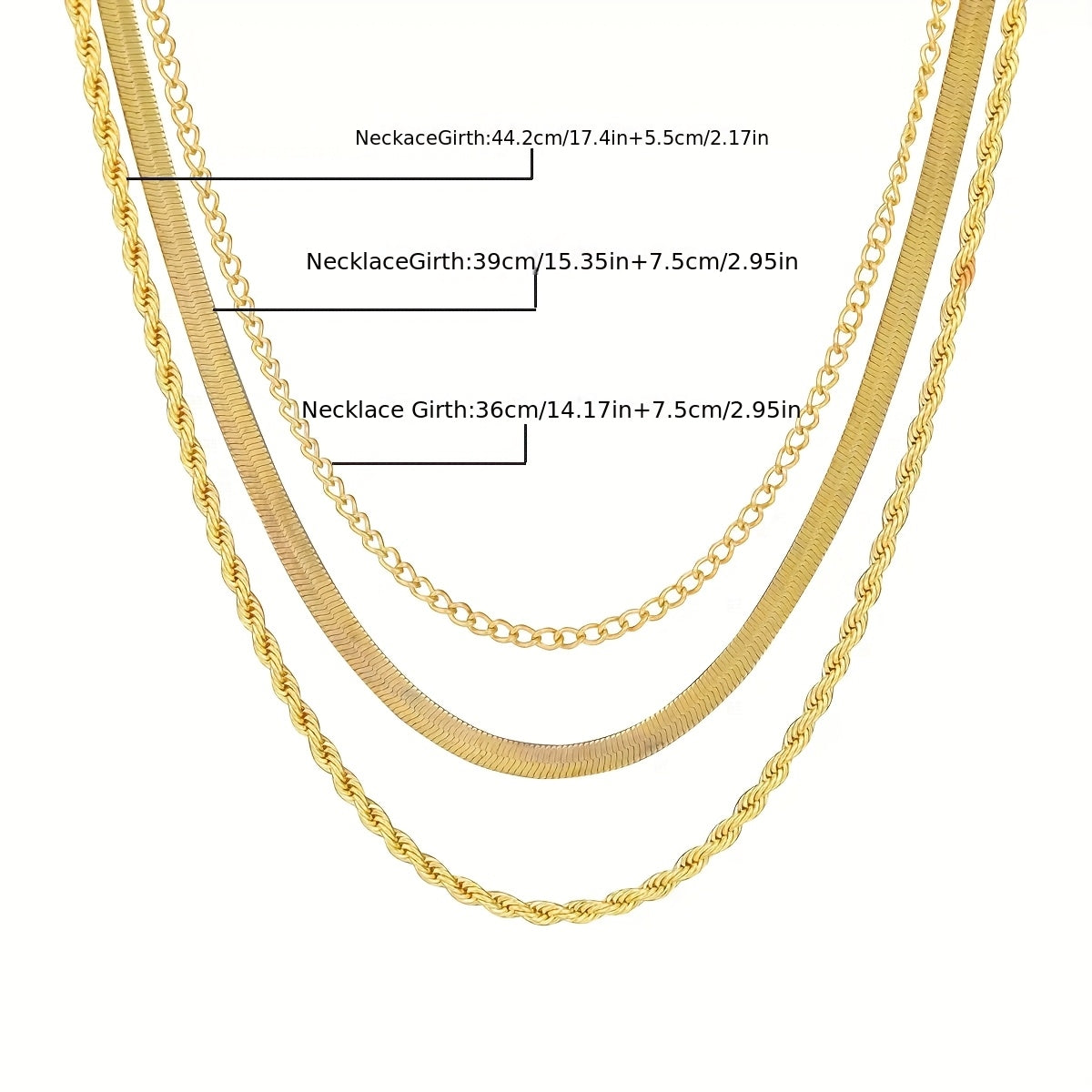 Elegant double gold necklace