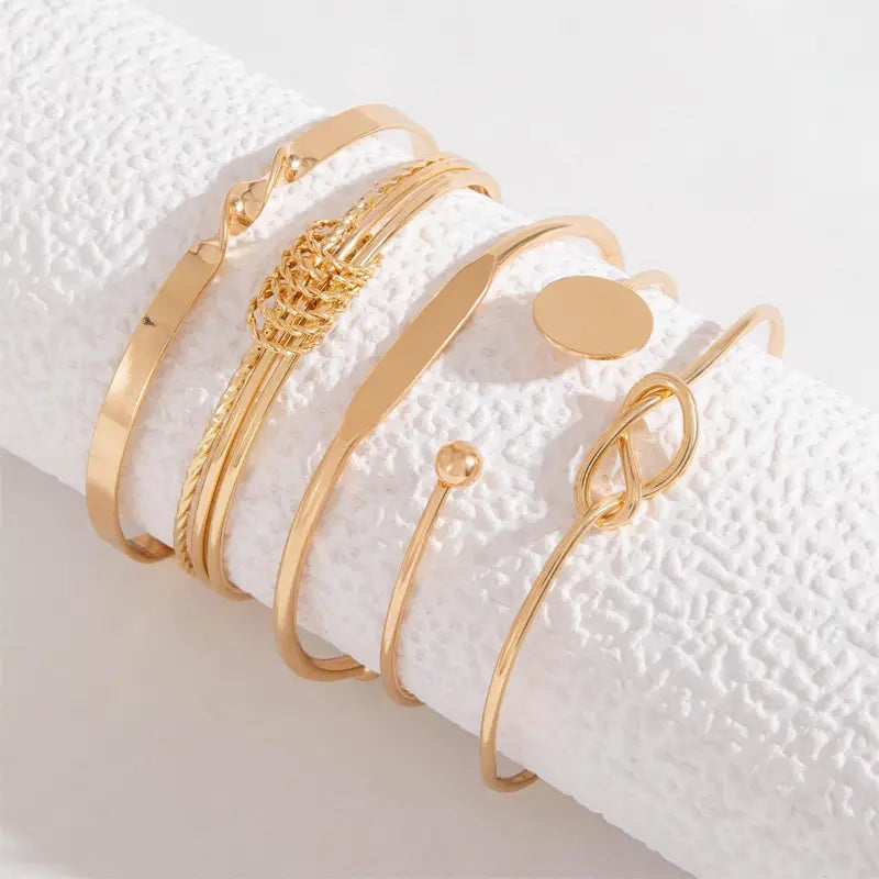 Golden Bracelet Set with Elegant
