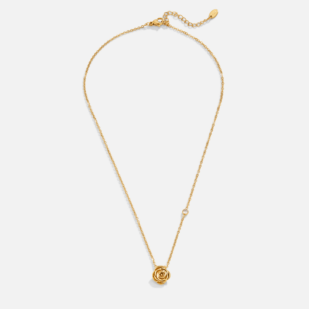Necklace with Gold Rose Pendant