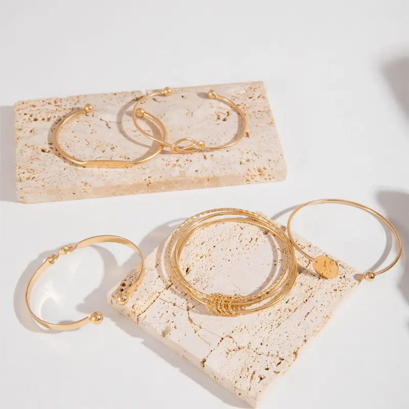 Golden Bracelet Set with Elegant