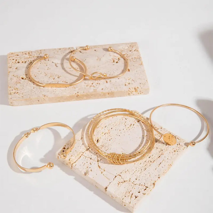 Elegant Gold Bracelet Set