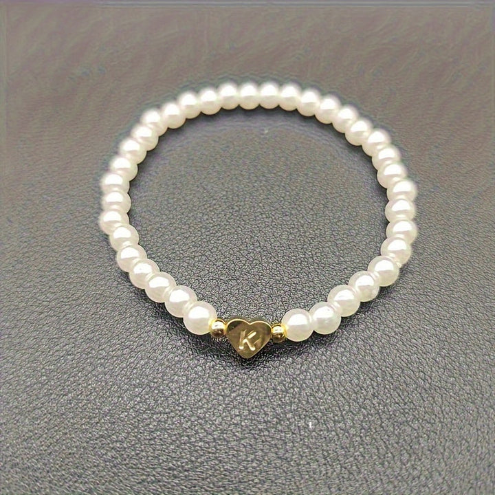 Chic Bracelet with Heart Initial (A–Z)