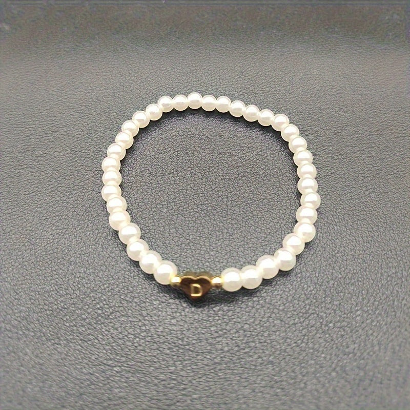 Chic Bracelet with Heart Initial (A–Z)