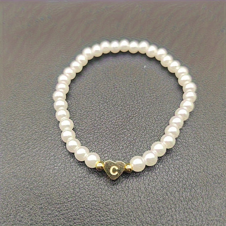 Chic Bracelet with Heart Initial (A–Z)
