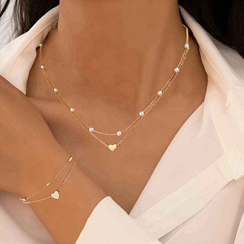 Elegant refined necklace and bracelet set