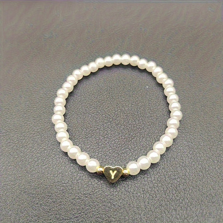 Chic Bracelet with Heart Initial (A–Z)