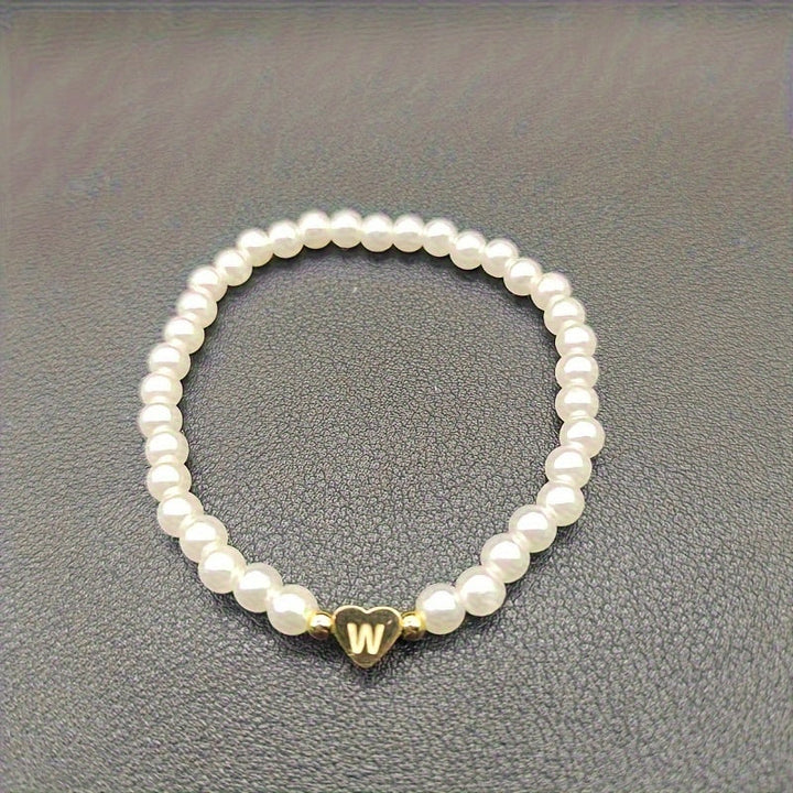 Chic Bracelet with Heart Initial (A–Z)