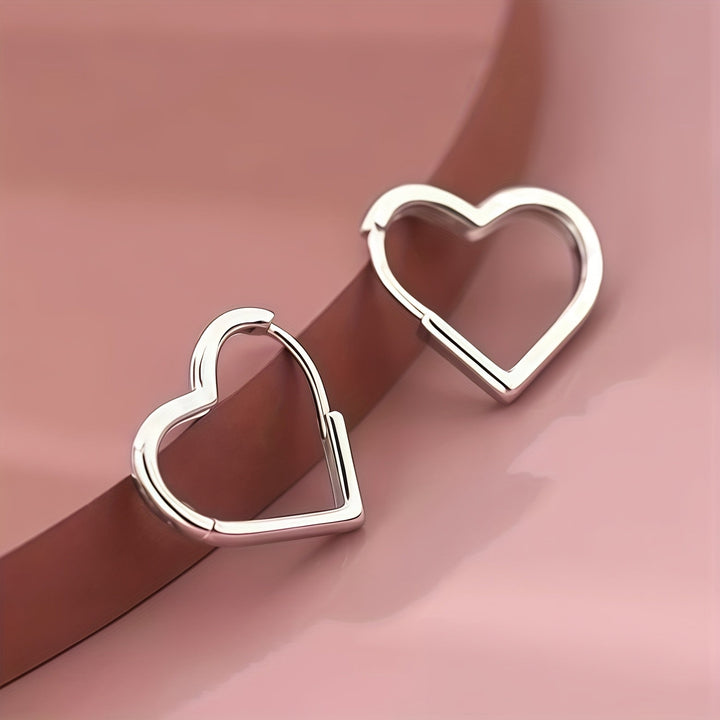 Gold Heart-Shaped Stainless Steel Earrings