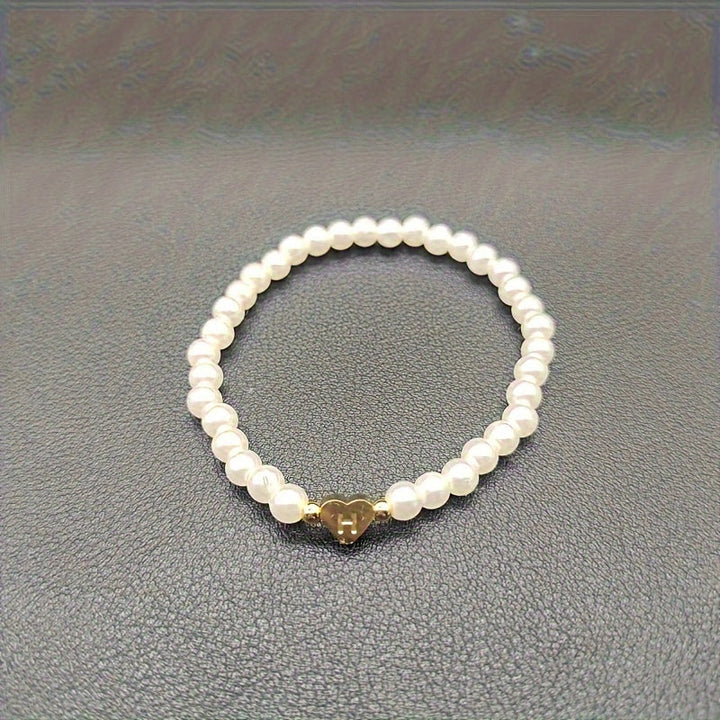 Chic Bracelet with Heart Initial (A–Z)