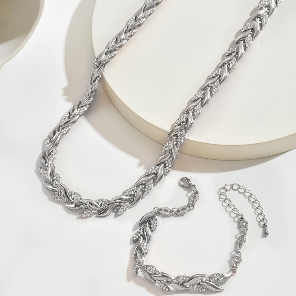 Crystal Herringbone Jewelry Set