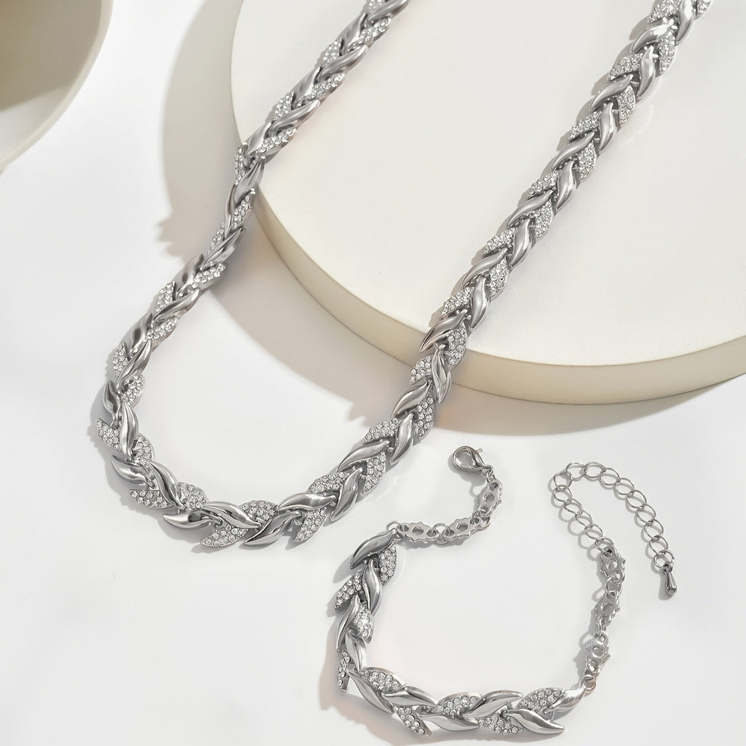 Crystal Herringbone Jewelry Set