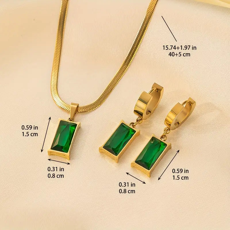 Gold Gemstone Jewelry Set