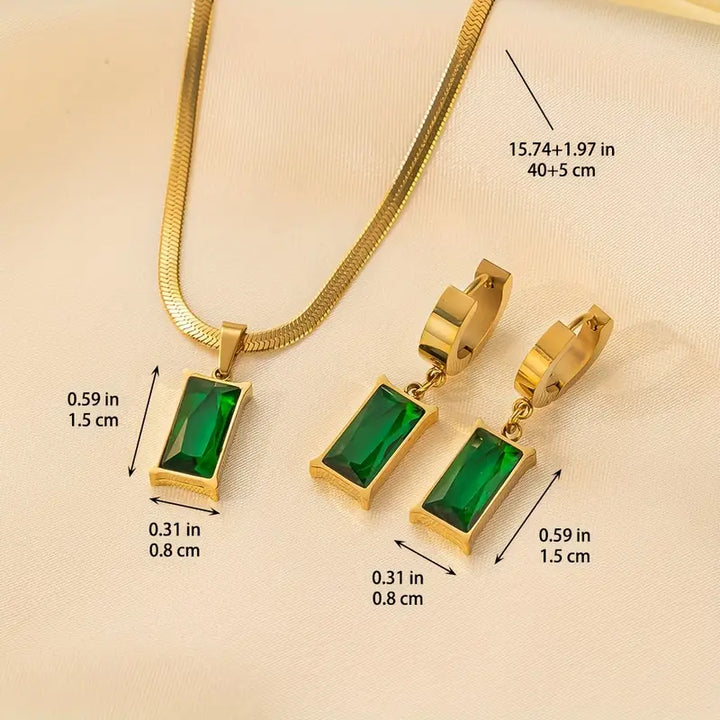 Gold Gemstone Jewelry Set
