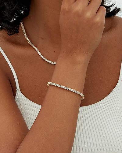 Gold Tennis Bracelet with Moissanite