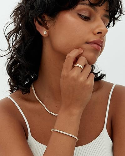 Gold Tennis Bracelet with Moissanite