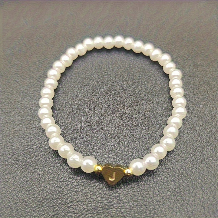 Chic Bracelet with Heart Initial (A–Z)