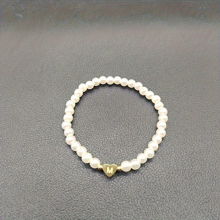 Chic Bracelet with Heart Initial (A–Z)