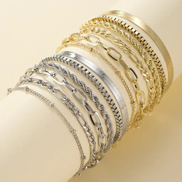 Armbandenset 5 stukken in goud
