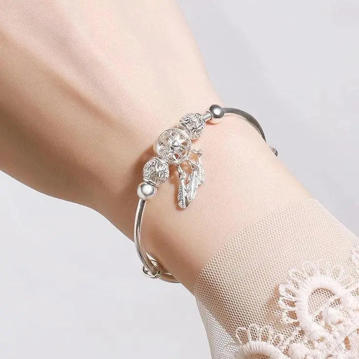 Stiff Dreamcatcher Bracelet in Silver