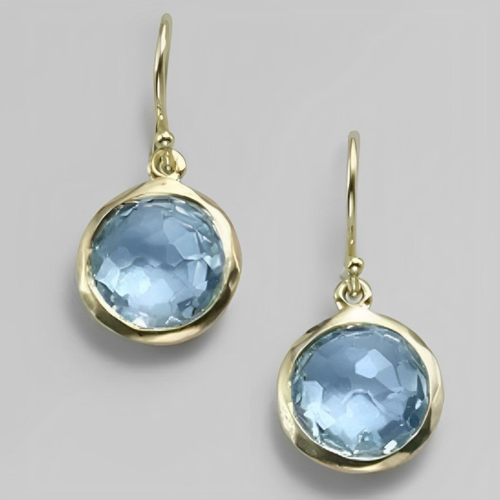 Elegant Earrings with Blue Crystal