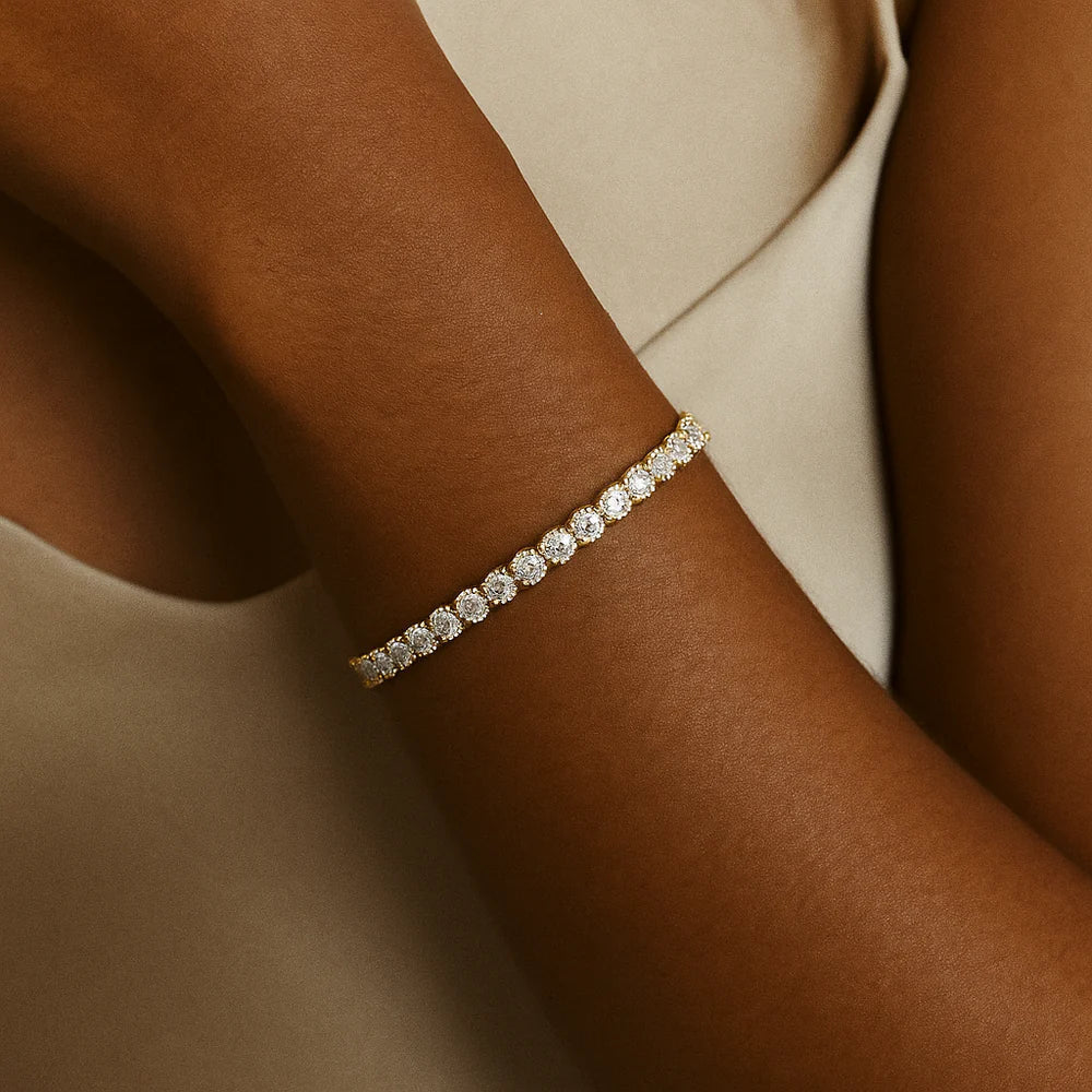 Gold Tennis Bracelet with Moissanite