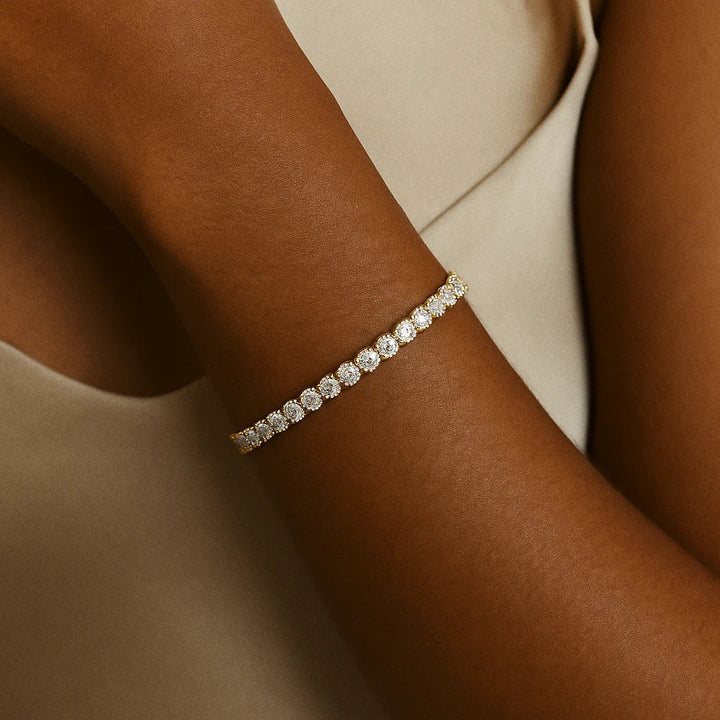 Gold Tennis Bracelet with Moissanite