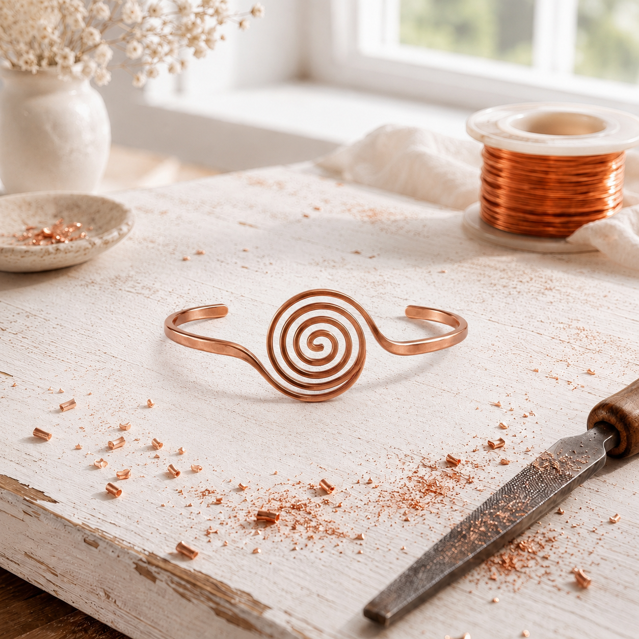 Gyre Copper Ankle Bracelet