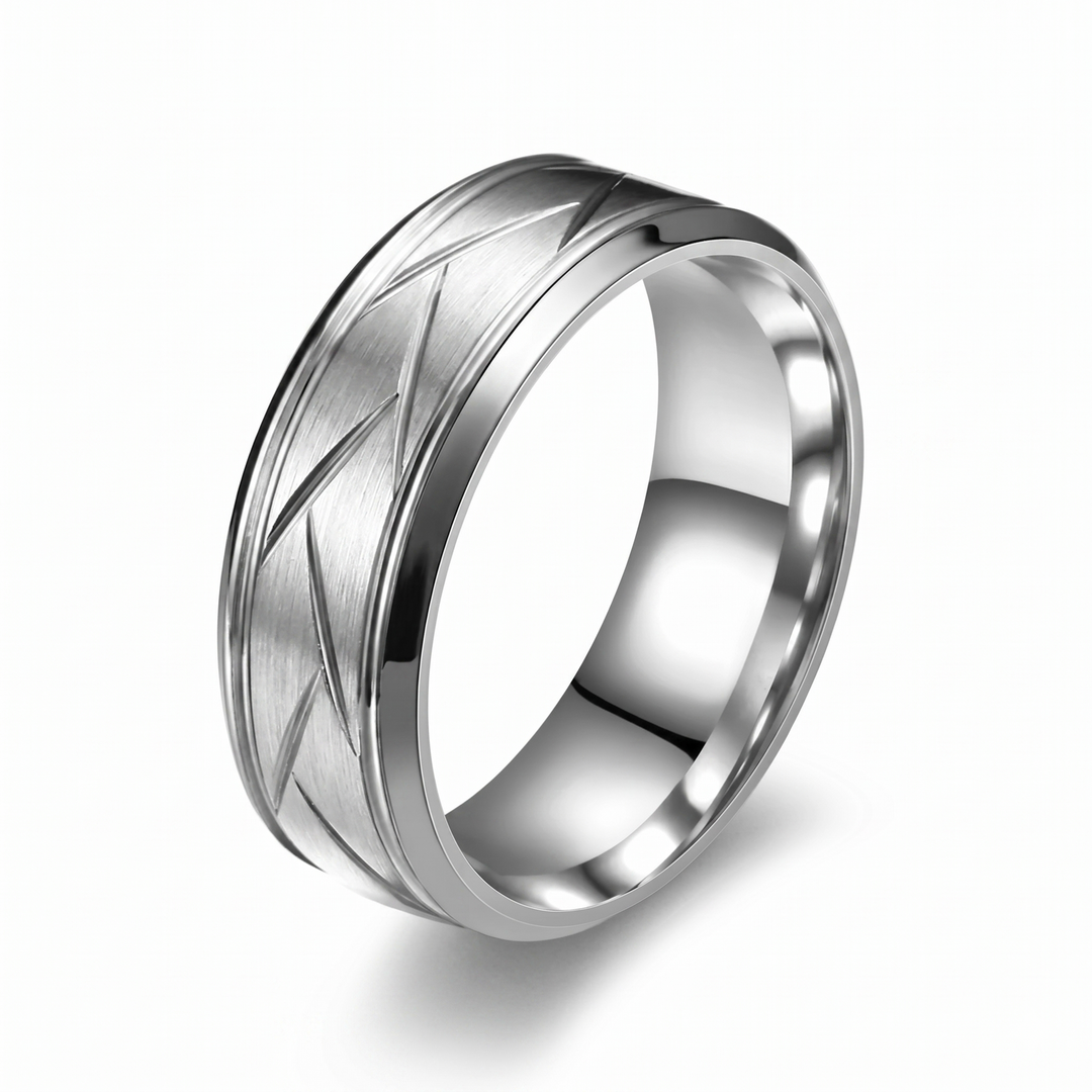 Heston Cutline Ring | White Gold