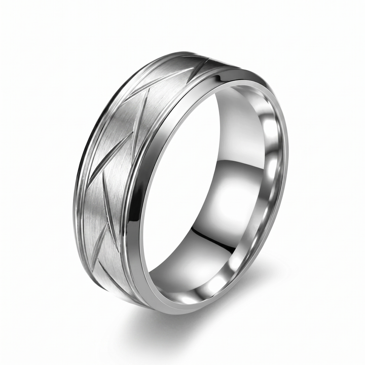 Heston Cutline Ring | White Gold
