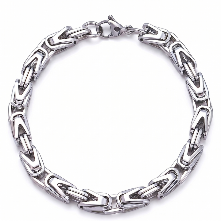 Lucian Crown Link Bracelet | White Gold