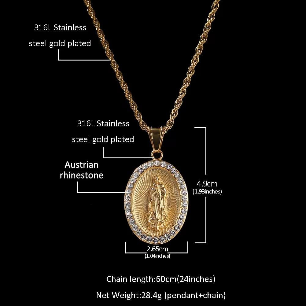 Gold Plated Virgin Mary Necklace