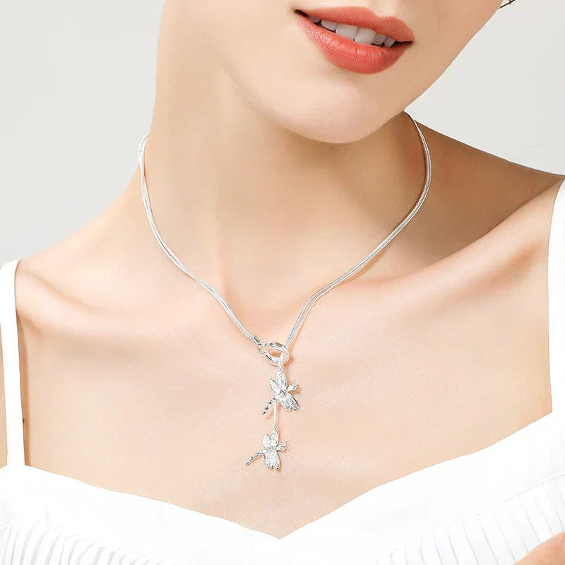 Necklace with Dragonfly Pendant made of Sterling Silver