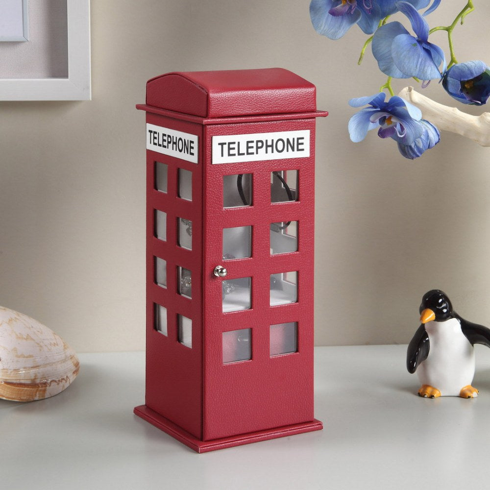 Jewelry Box British Telephone Design, Burgundy Red