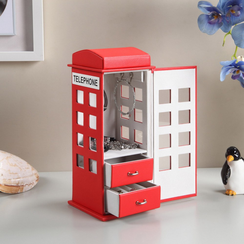 Jewelry Box, British Telephone Design, Red