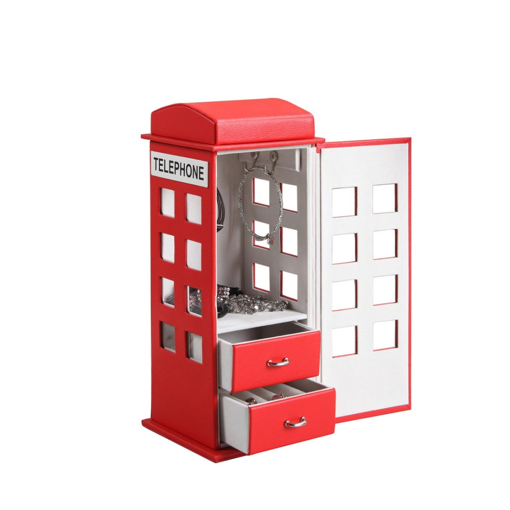 Jewelry Box, British Telephone Design, Red