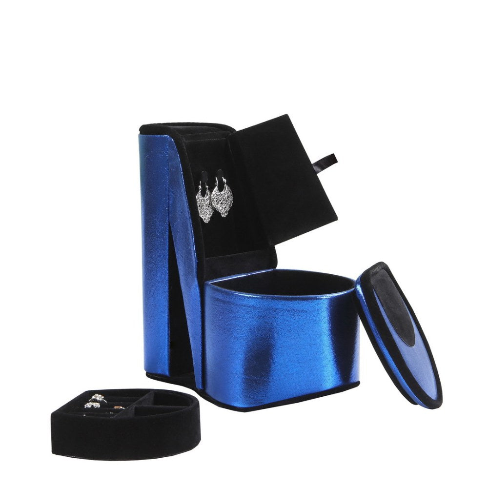 Jewelry Box, High Heel Shoe Design, Blue Velvet