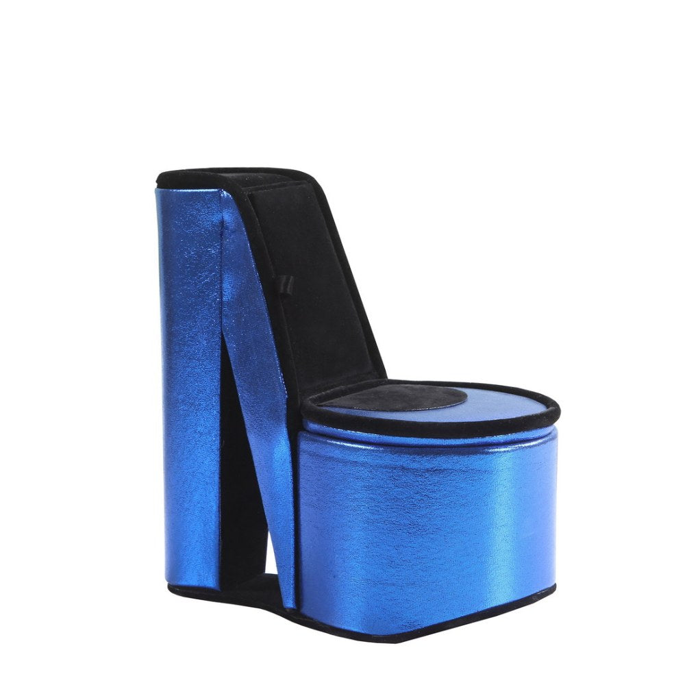 Jewelry Box, High Heel Shoe Design, Blue Velvet